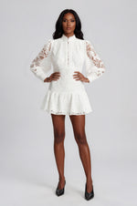 Embroidered Mini Dress – Orchid White (Final Sale)