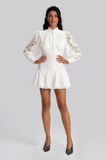 Embroidered Mini Dress – Orchid White (Final Sale)