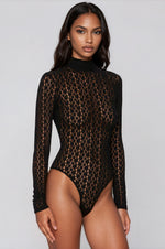 Vezza Floral Mesh Bodysuit – Black (Final Sale)