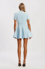 Zephyra Collar Mini Dress – Soft Blue (Final Sale)