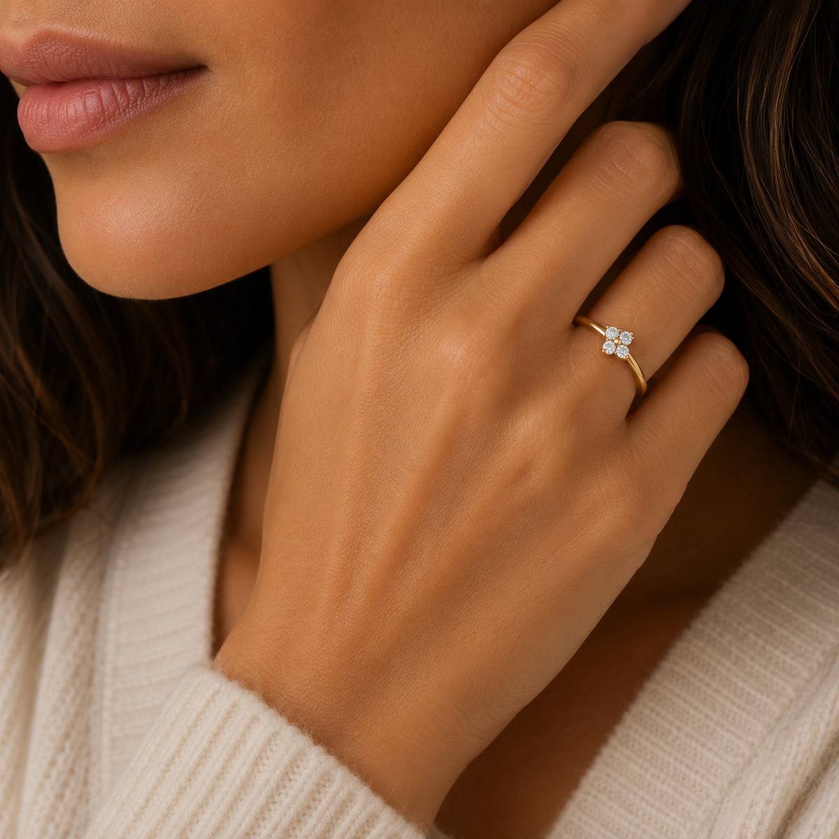 Flora Dainty Diamond Ring