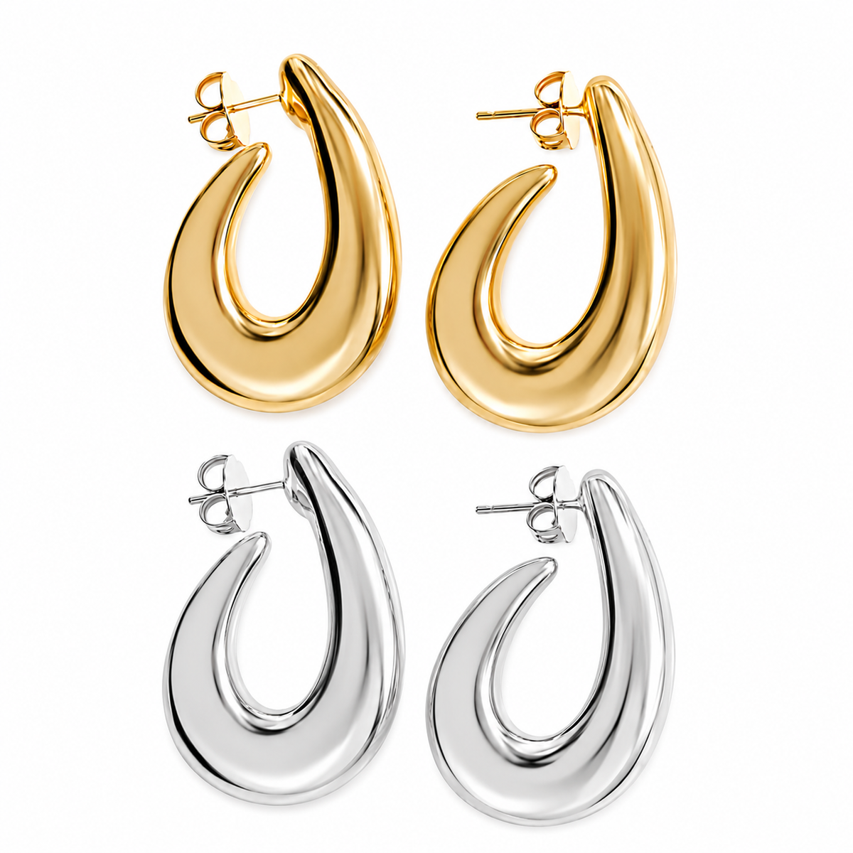 Clara Curved Hoop Earrings