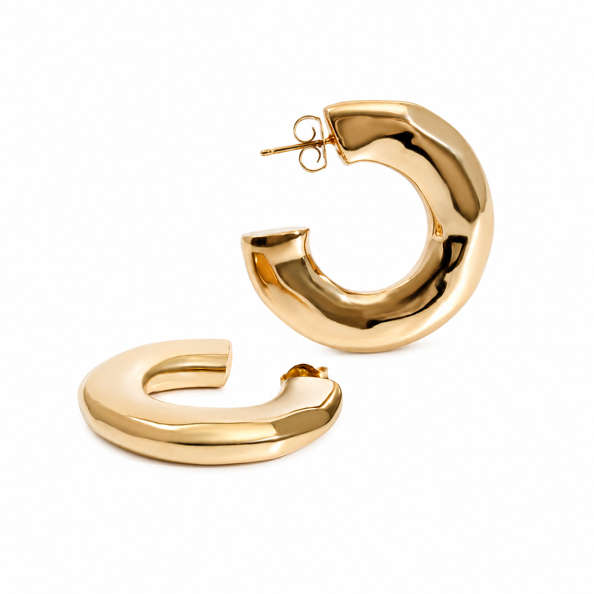 Emma Hammered Open Hoop Earrings