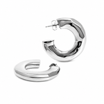Emma Hammered Open Hoop Earrings