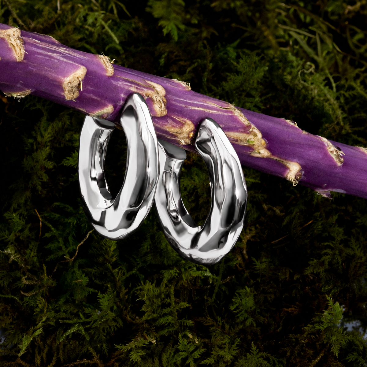 Emma Hammered Open Hoop Earrings