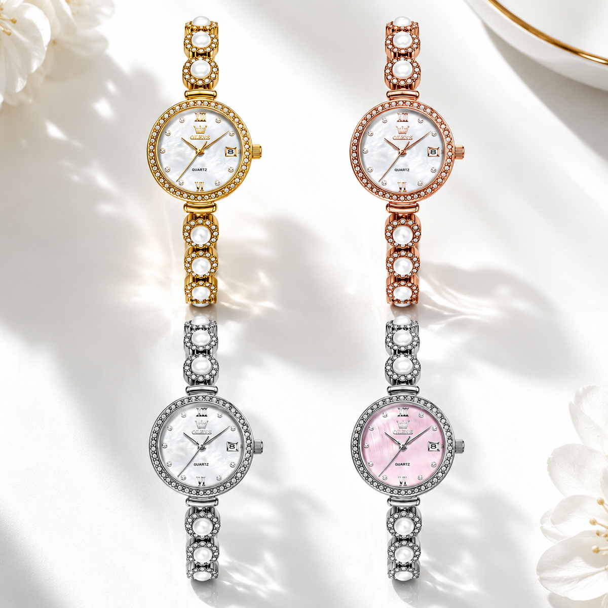 Women's Pearl Bracelet Watch