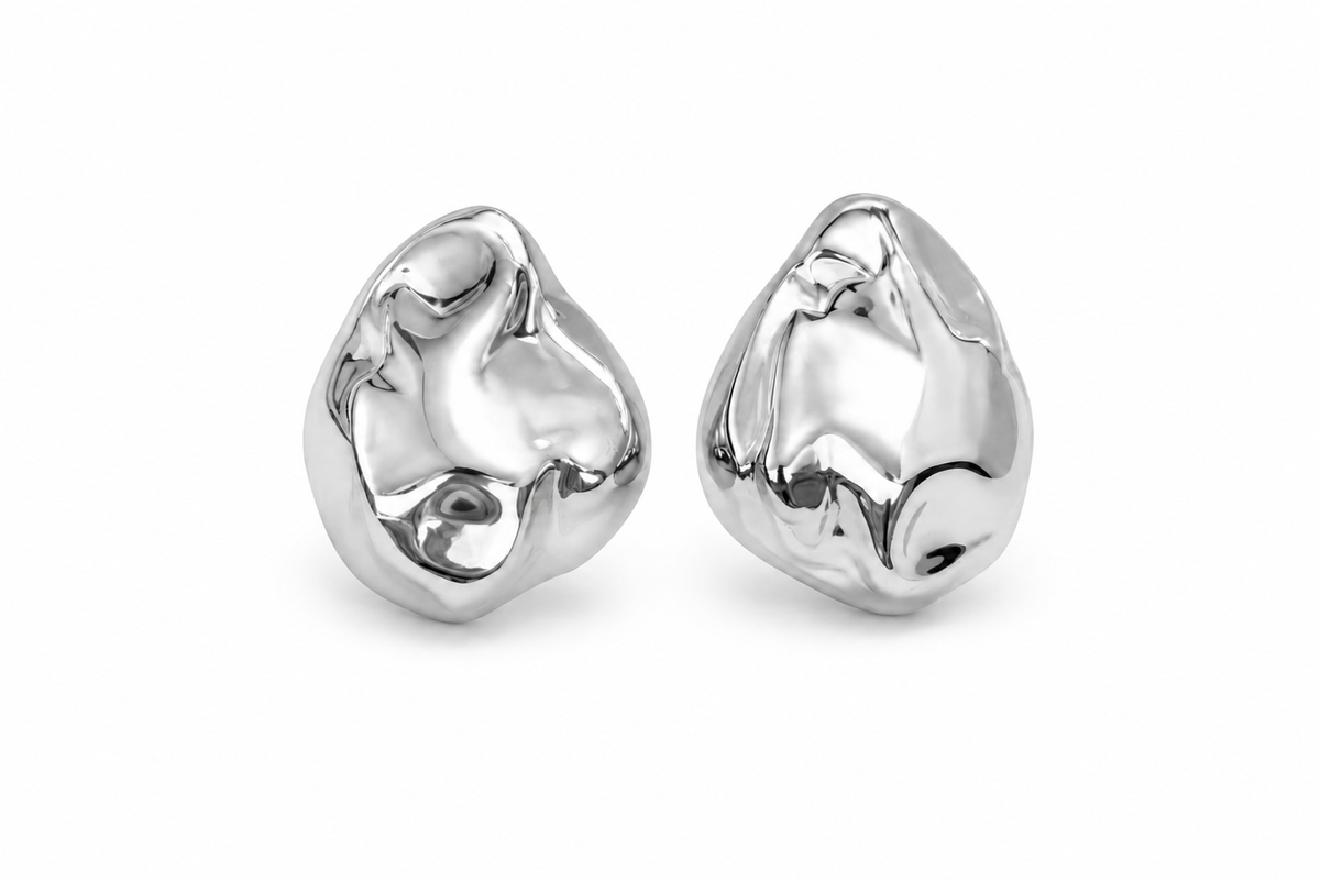 Giselle Dented Dome Earrings