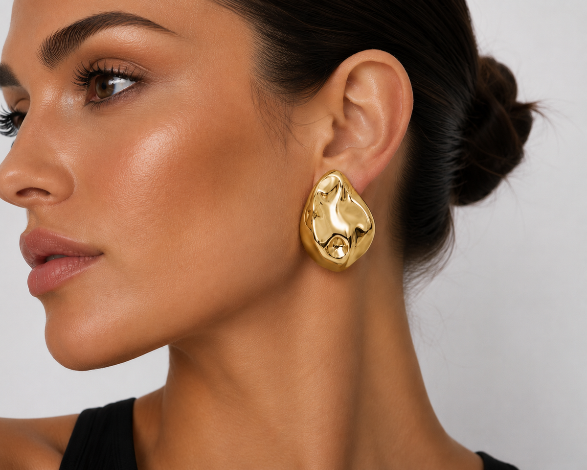 Giselle Dented Dome Earrings
