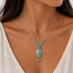 Emile Sterling Silver & Blue Turquoise Pendant Necklace