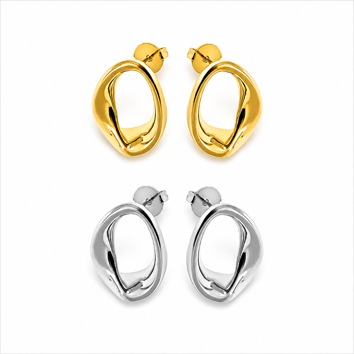 Kate Abstract Oval Earrings