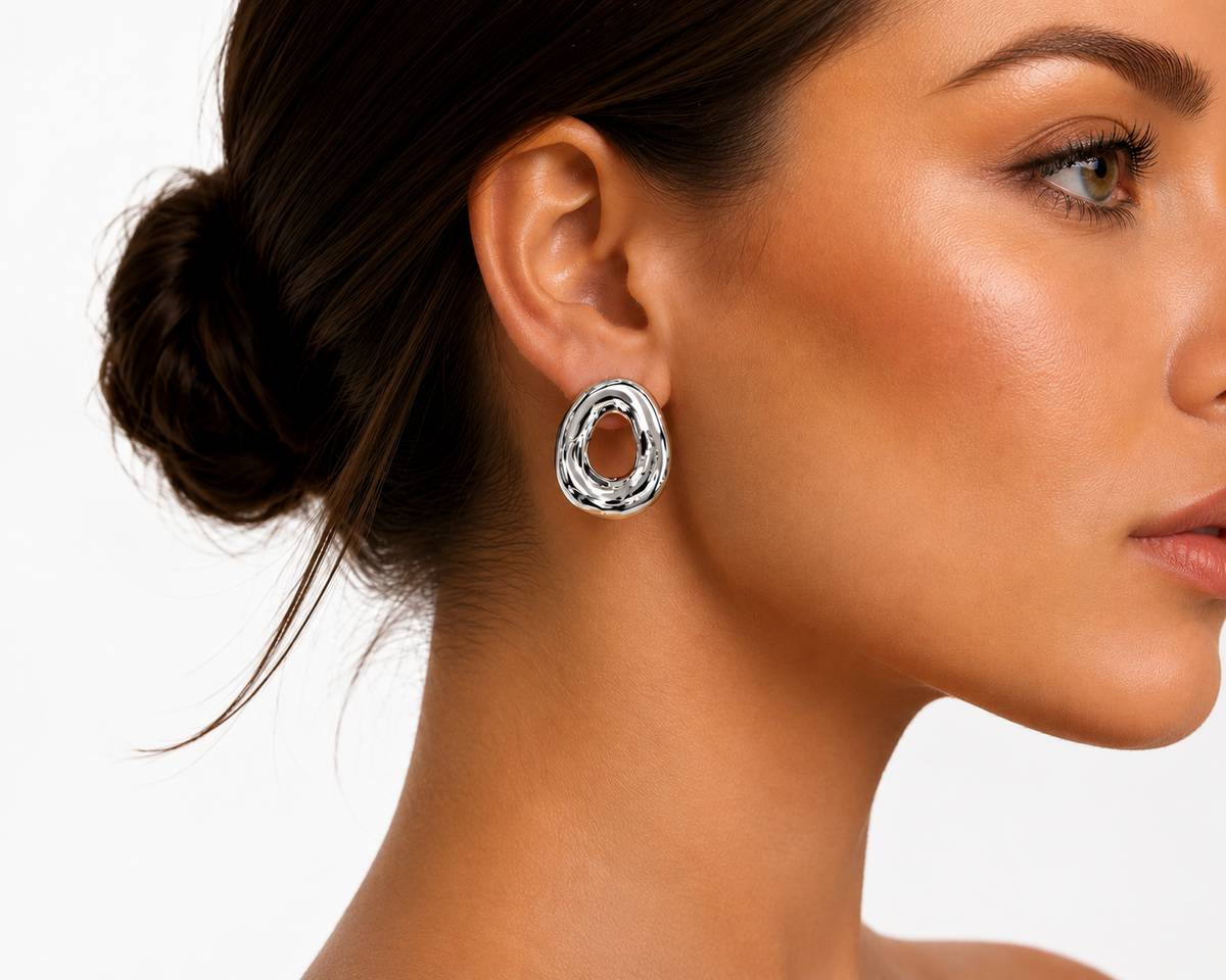 Mary Melted Circle Earrings