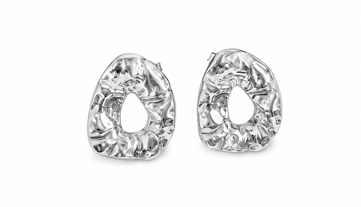 Nathalia Sculpted Hammered Earrings