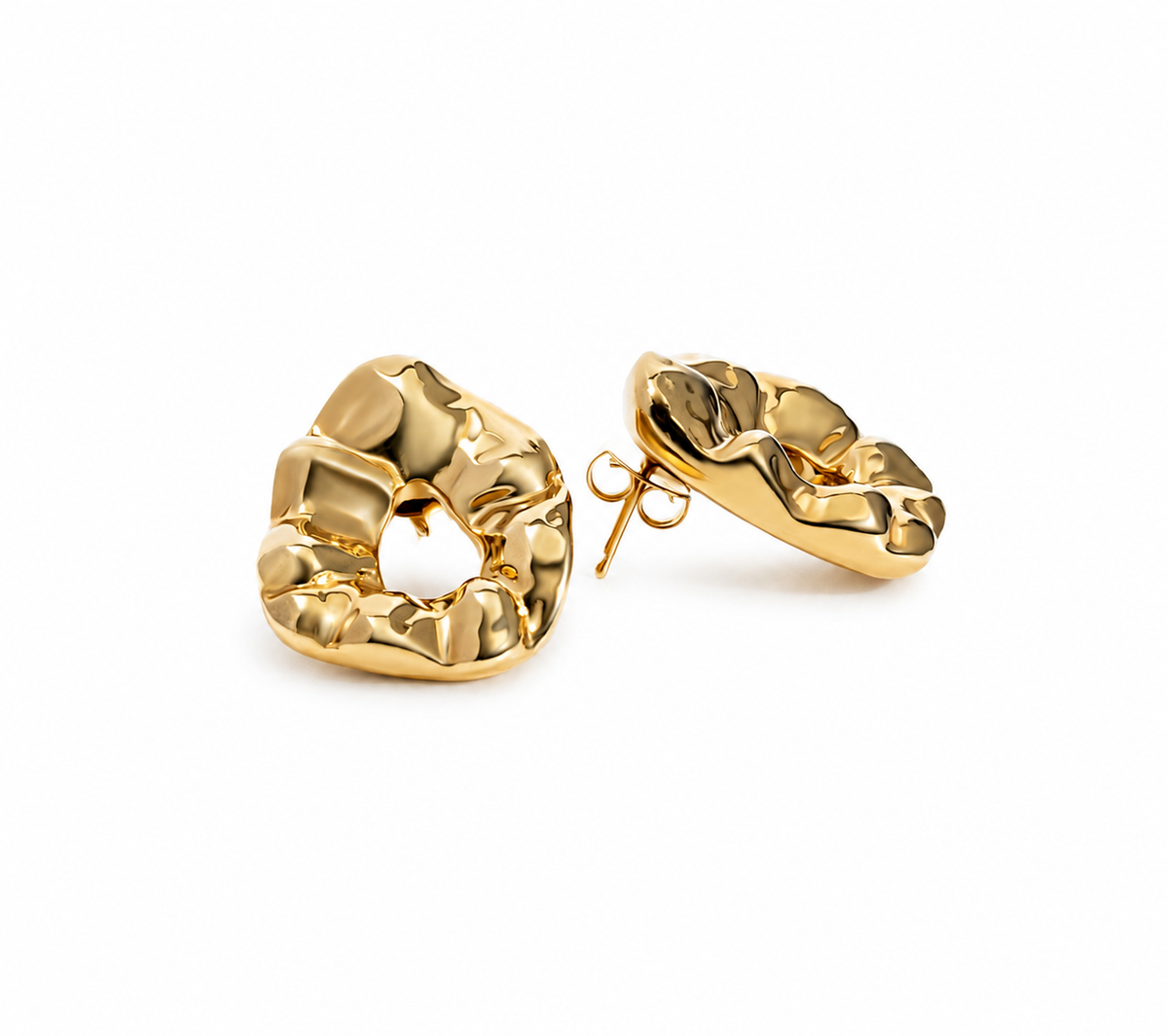 Nathalia Sculpted Hammered Earrings