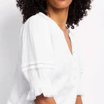 Combo Sleeve Henley - White (Final Sale)