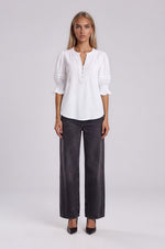 Combo Sleeve Henley - White (Final Sale)