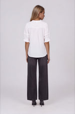 Combo Sleeve Henley - White (Final Sale)