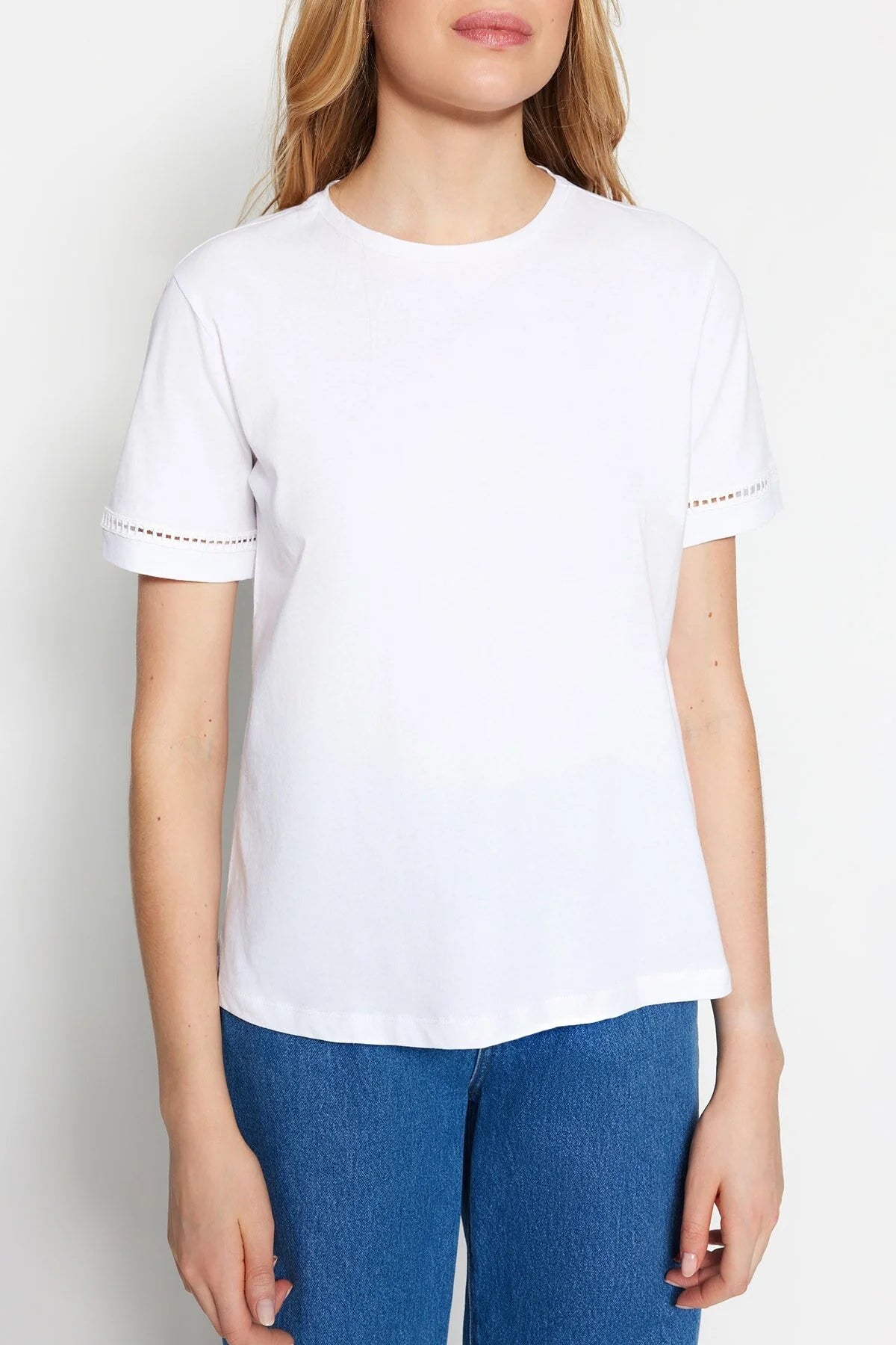 Combo Sleeve Tee - White (Final Sale)