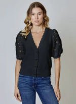 Crochet Puff Cardigan - Black (Final Sale)