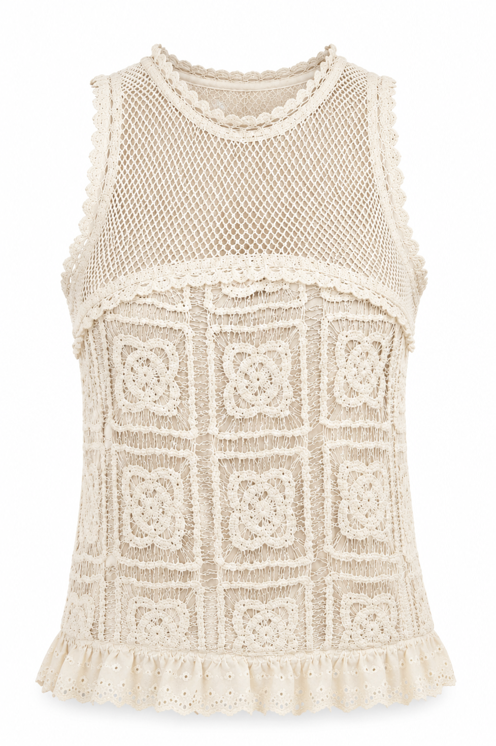 Crochet Tank - Natural (Final Sale)