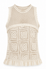 Crochet Tank - Natural (Final Sale)
