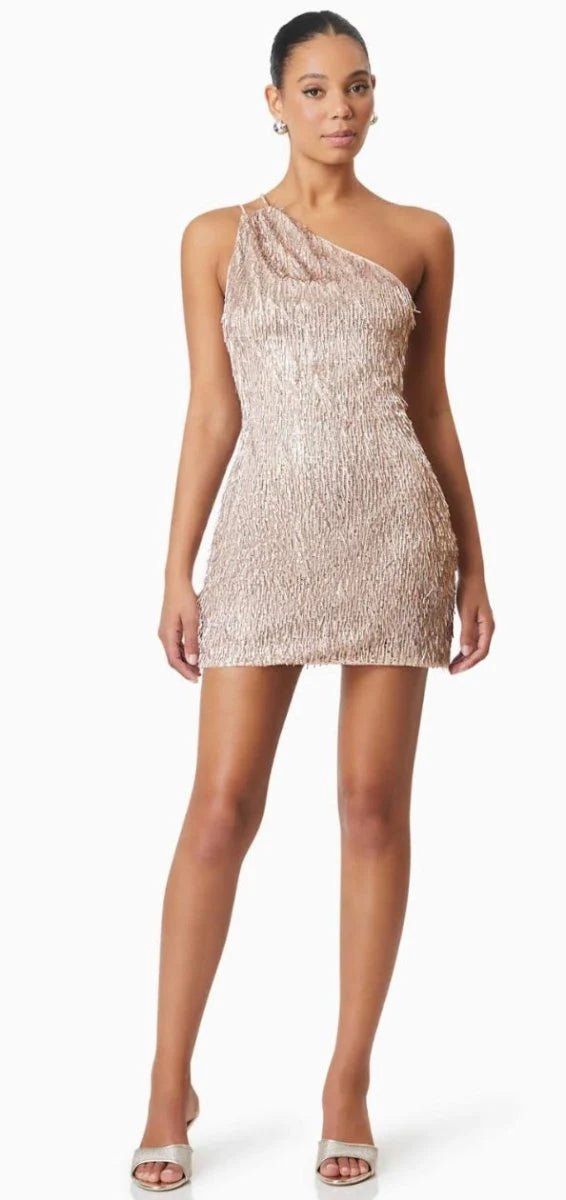 Rosita Asymmetrical Mini Dress - Rose Gold (Final Sale)