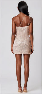 Rosita Asymmetrical Mini Dress - Rose Gold (Final Sale)