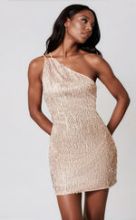 Rosita Asymmetrical Mini Dress - Rose Gold (Final Sale)