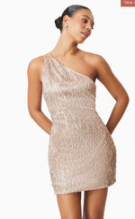 Rosita Asymmetrical Mini Dress - Rose Gold (Final Sale)