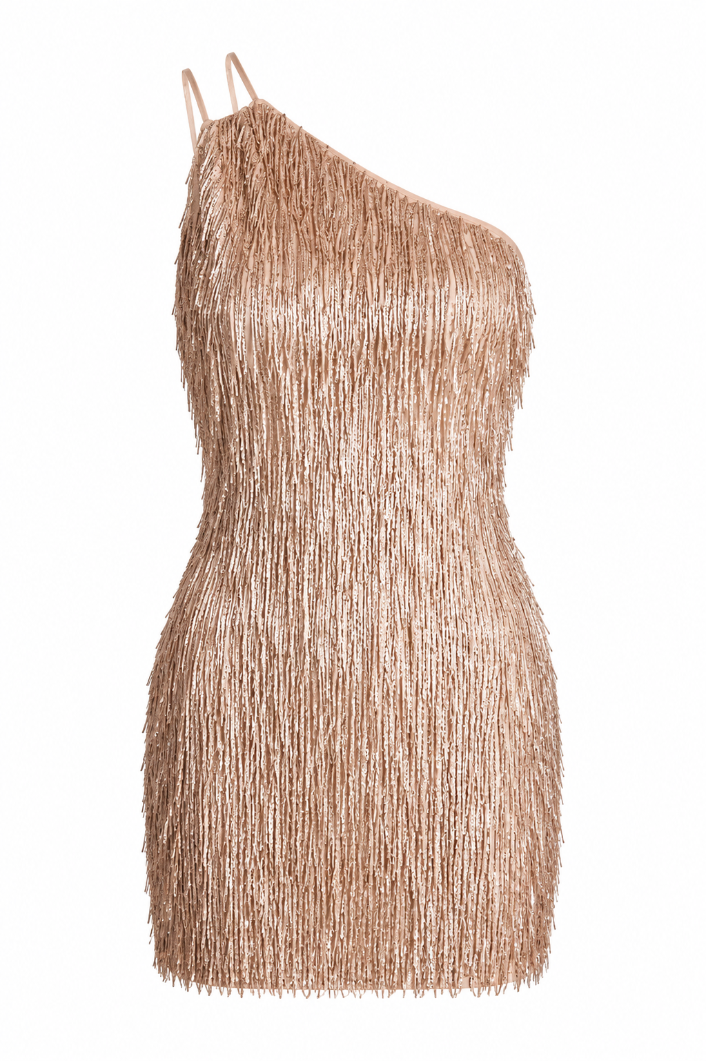 Rosita Asymmetrical Mini Dress - Rose Gold (Final Sale)