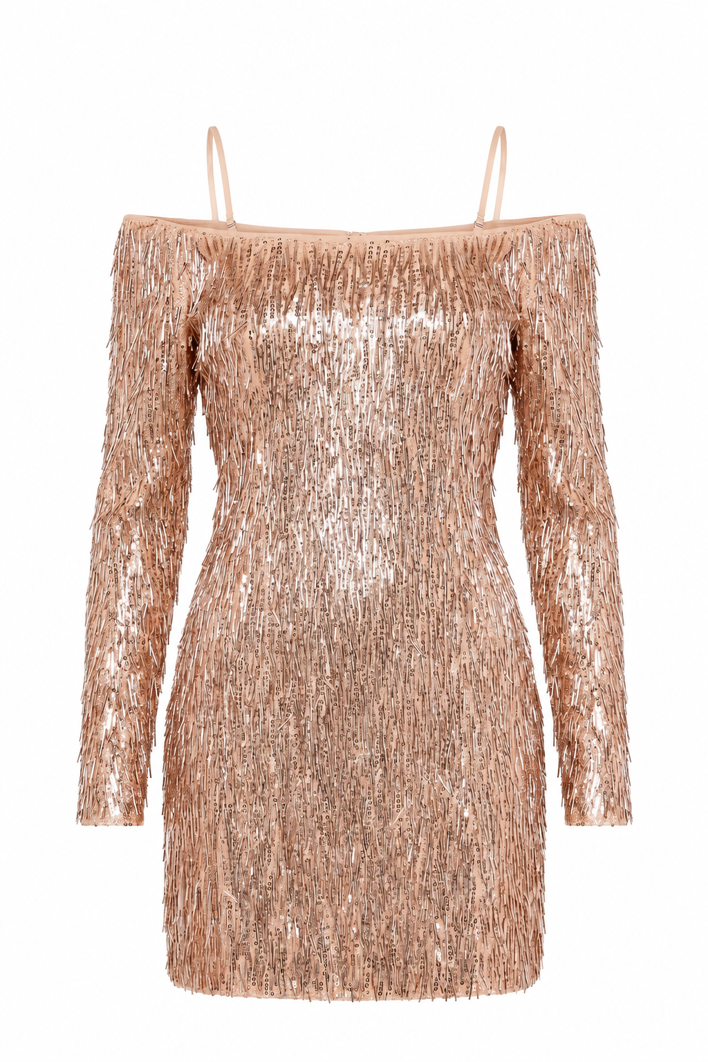 Rosita Off The Shoulder Mini Dress - Rose Gold (Final Sale)