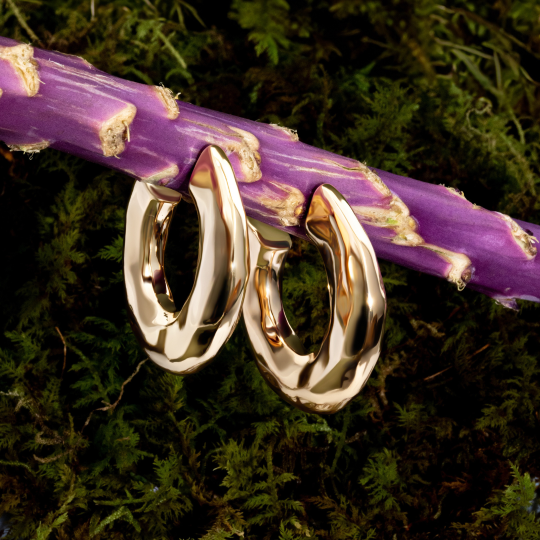 Emma Hammered Open Hoop Earrings