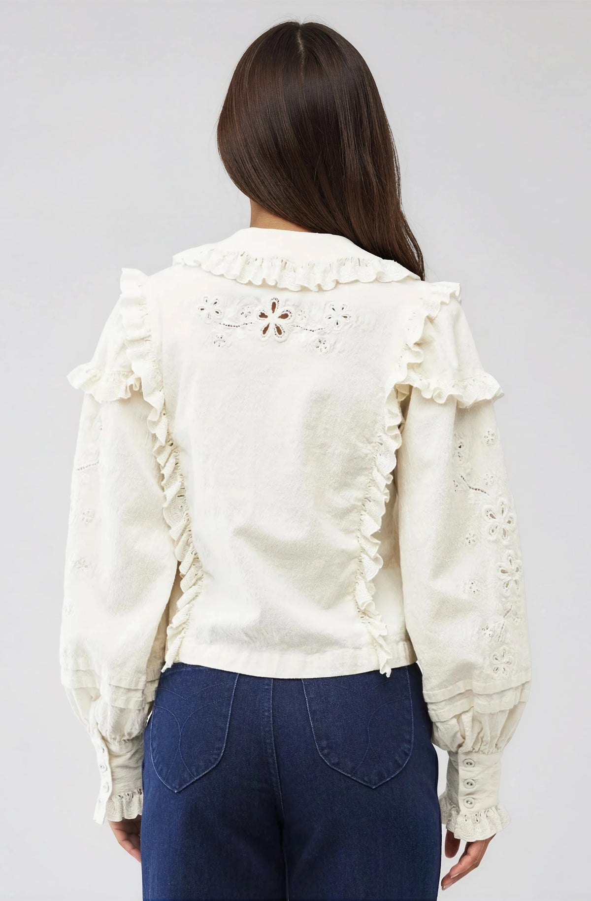 Adelie Embroidered Top - White