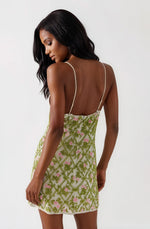 Bridget Beaded Mini Dress - Green