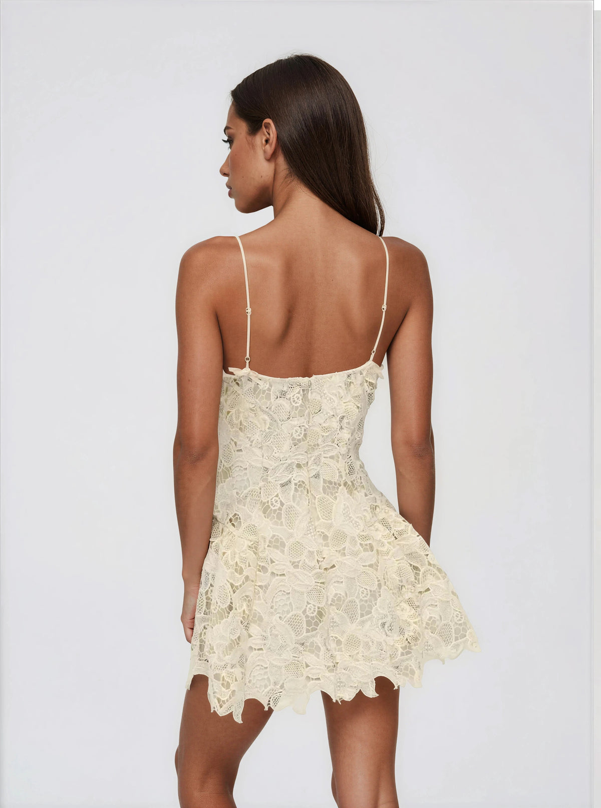 Coco Lace Sleeveless Mini Dress - Cream
