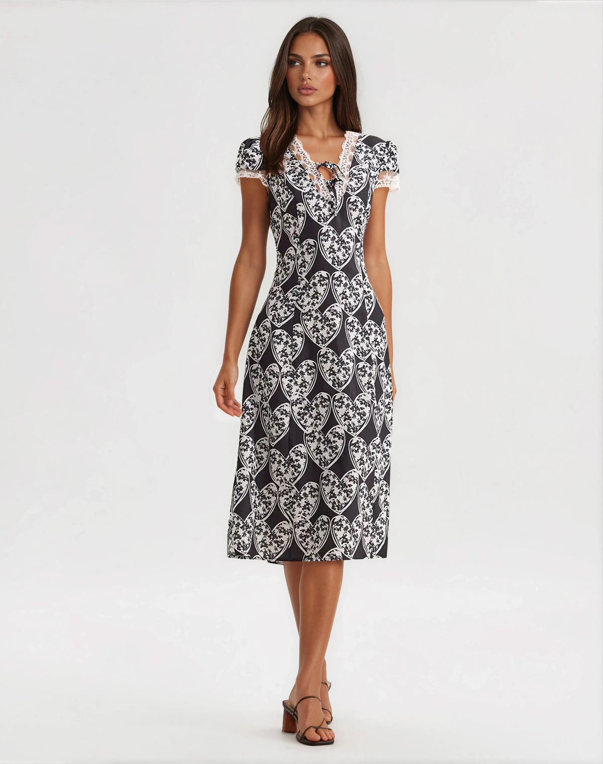 Cross Your Heart Midi Dress - Black