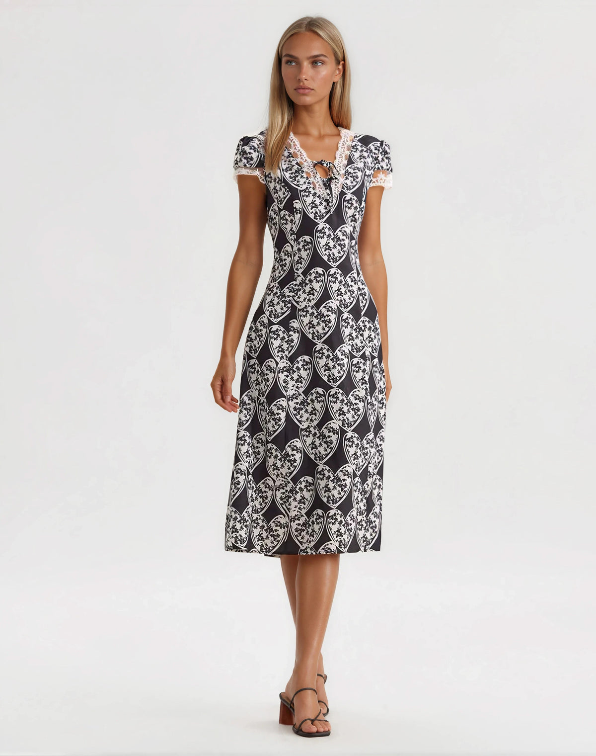Cross Your Heart Midi Dress - Black