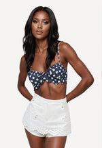 Daisy Eyelet Denim Skort – Daisy White
