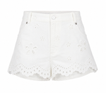 Daisy Eyelet Denim Skort – Daisy White (Final Sale)