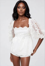 Daisy Eyelet Top - White