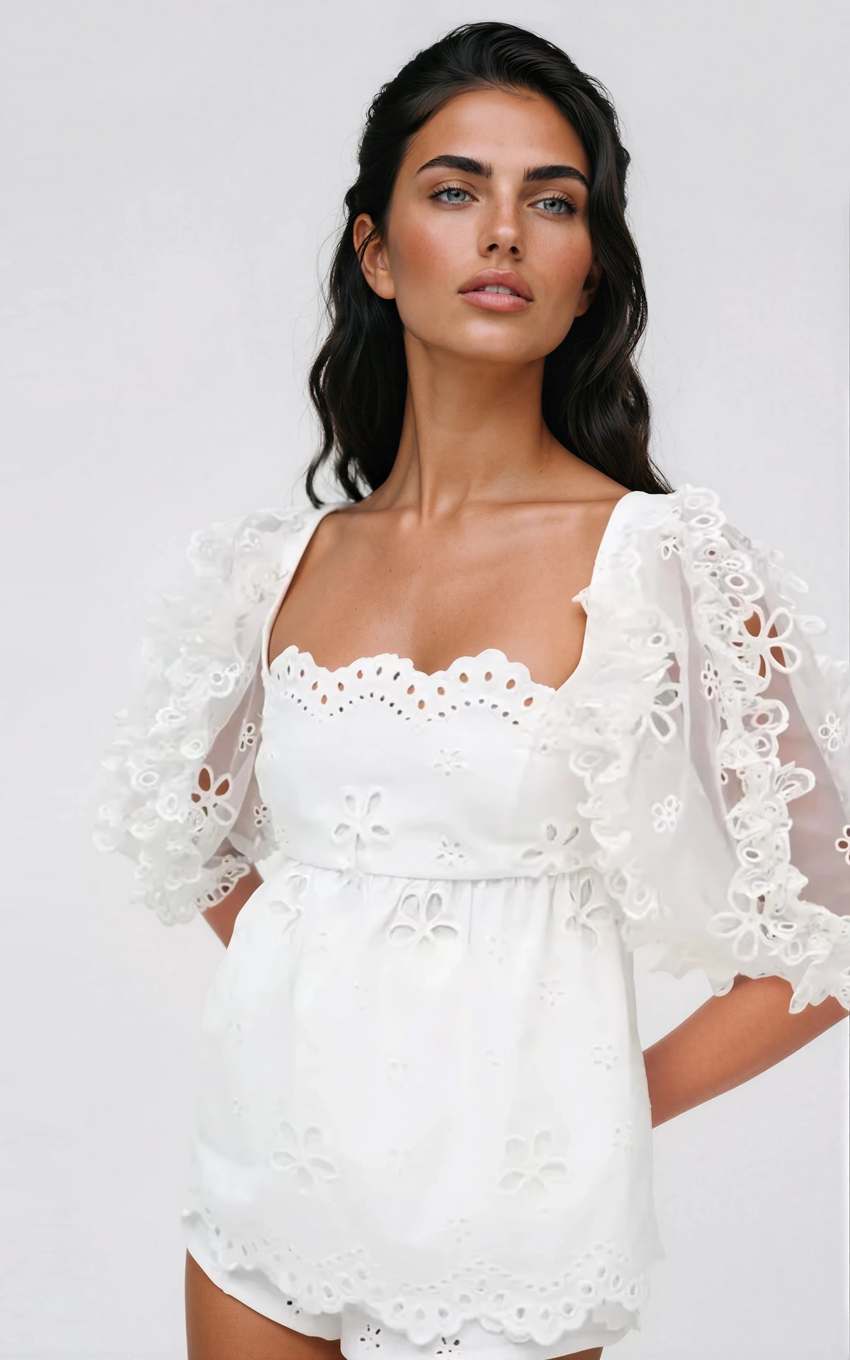 Daisy Eyelet Top - White
