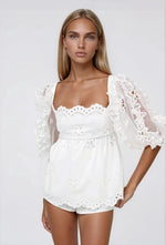 Daisy Eyelet Top - White