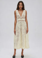 Snowflake Daisy Midi Dress - Cream
