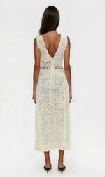 Snowflake Daisy Midi Dress - Cream