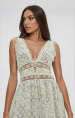 Snowflake Daisy Midi Dress - Cream