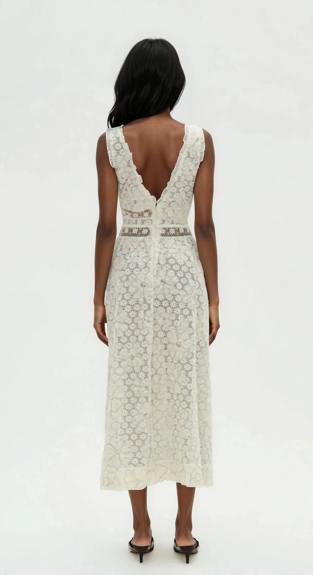 Snowflake Daisy Midi Dress - Cream
