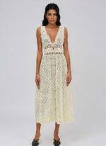 Snowflake Daisy Midi Dress - Cream