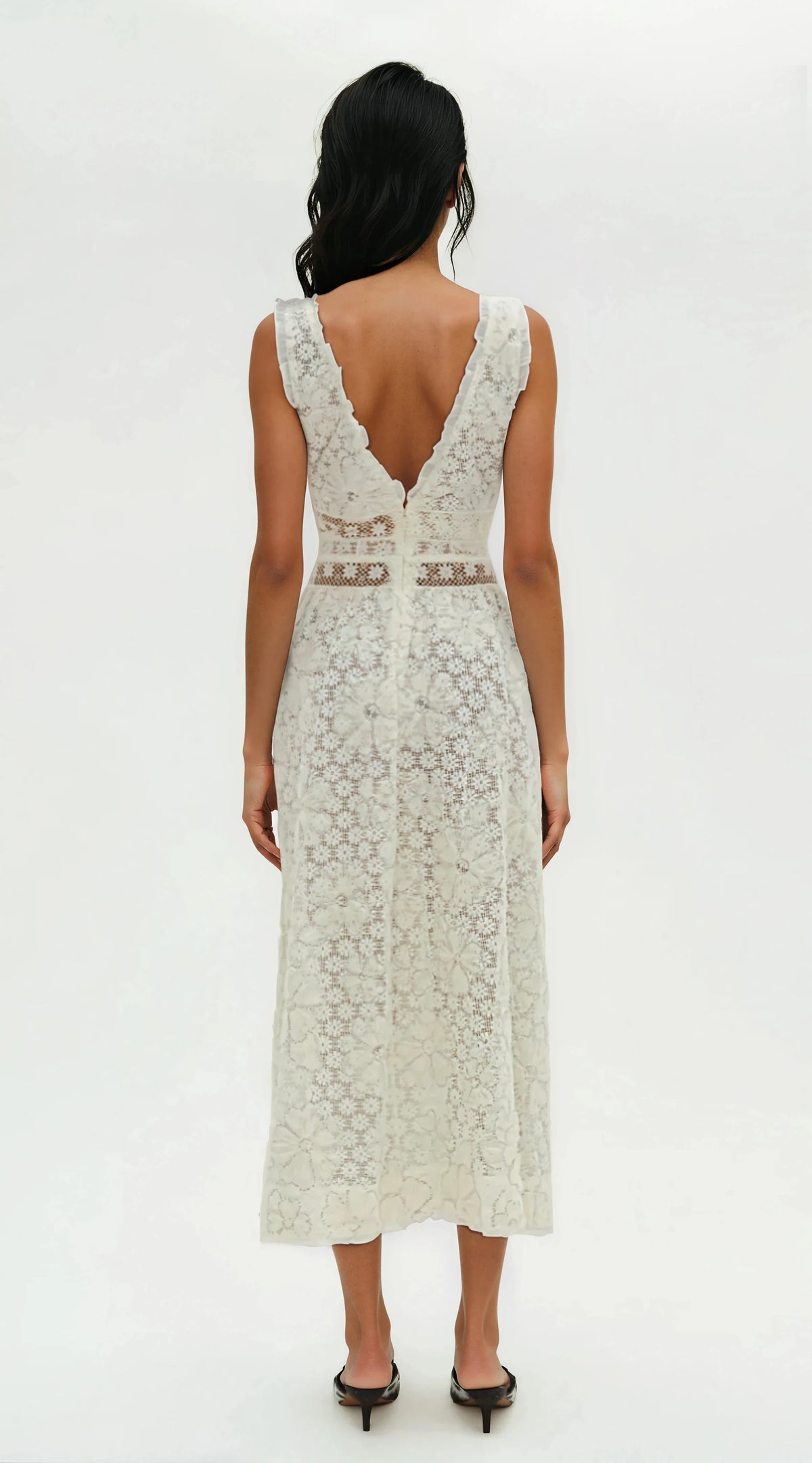 Snowflake Daisy Midi Dress - Cream