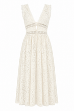 Snowflake Daisy Midi Dress - Cream (Final Sale)