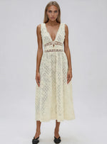 Snowflake Daisy Midi Dress - Cream
