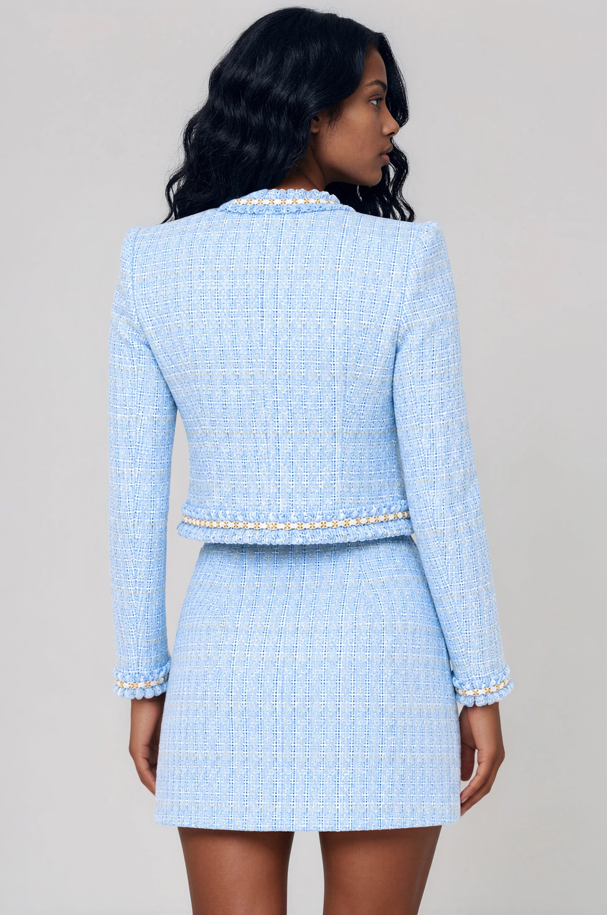 Jinny Tweed Skirt - Sky Blue (Final Sale)